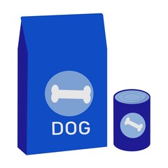 Dog food. Vector illustration in flat stile.