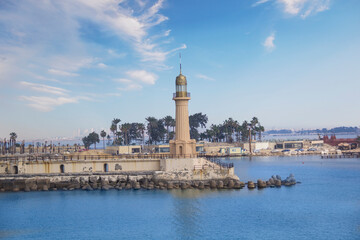 Obraz premium View of the Montaza Lighthouse of Alexandria in Alexandria, Egypt
