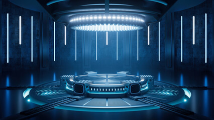 3D rendering mechanical creative science fiction background © WenPhoto