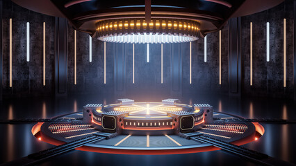 3D rendering mechanical creative science fiction background