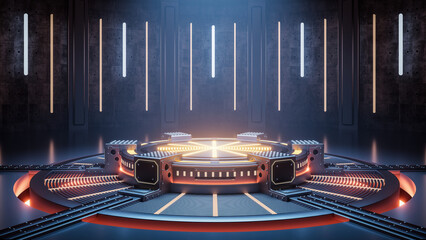 3D rendering mechanical creative science fiction background © WenPhoto