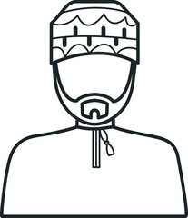 Omani Man wear Masar Kamah Vector icon arab

