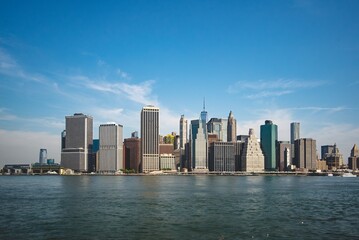 Naklejka premium Lower Manhattan and One World Trade Center in New York City, USA