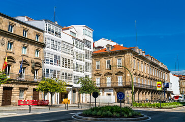 Fototapeta na wymiar Traditional architecture in A Coruna - Galicia, Spain