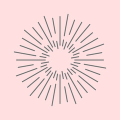 Obraz premium Sunburst beams logo. Sun burst doodle beam. Radial sunrise vector icon set
