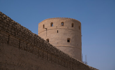 Fototapeta na wymiar Rustaq fort in Oman, historic building 