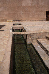 A water channel called Falaj in Al Hazm Castle in Rustaq, Oman