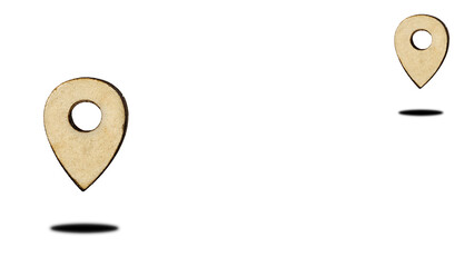 Icon, geolocation emblem, location and place of arrival, destination, goal