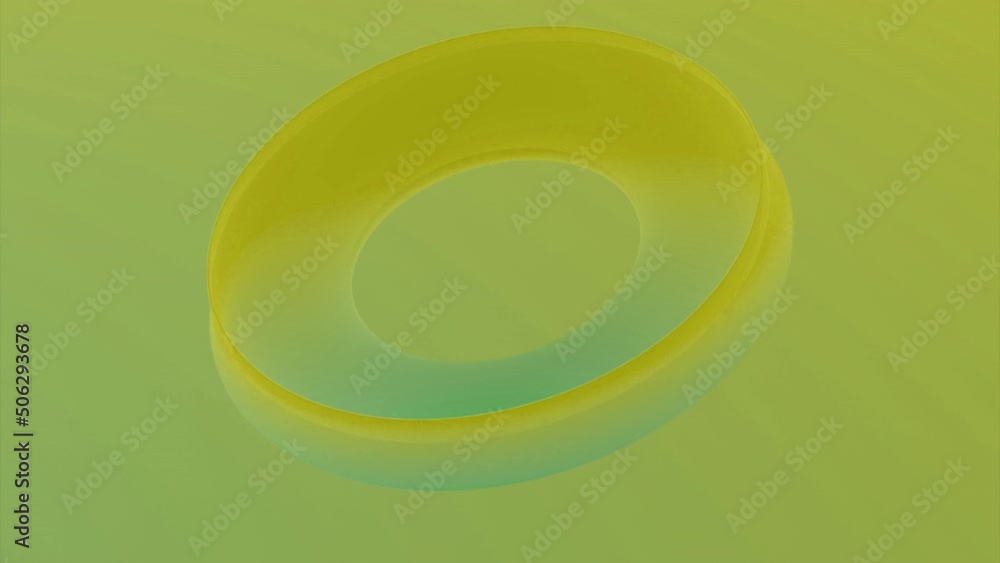 Poster visual illusion with circle. design. looped animation of spinning 3d ring. stylish background with g