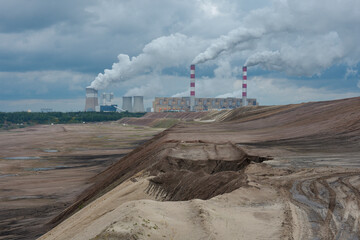 Kopalnia odkrywkowa węgla brunatnego Bełchatów; Polska - obrazy, fototapety, plakaty