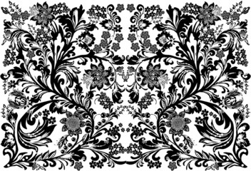 Obraz premium black and white floral background illustration