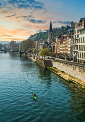 Lyon old city on river Rhone during a beautiful spring day
