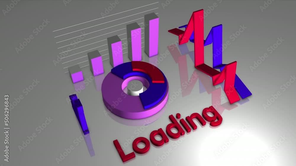 Aufkleber loading background with 3d elements and shapes. motion. screensaver for downloading with 3d shapes. 
