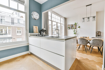 Modern kitchen with built in furniture