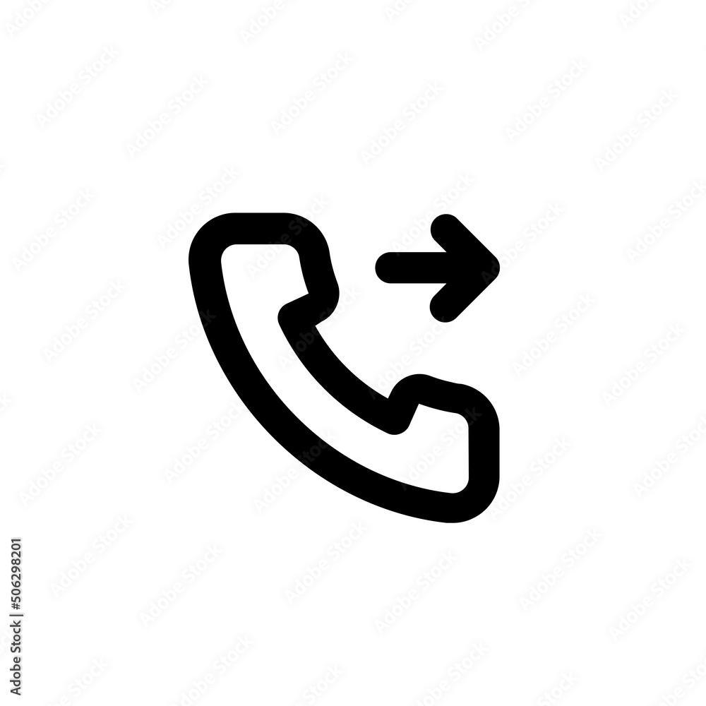 Aufkleber outgoing call vector icon. phone with outgoing arrow symbol isolated on white background. vector eps