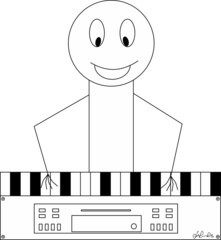 Man plays a musical instrument songs and melody