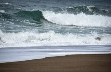 Beach Waves Close-Up on the West Coast
