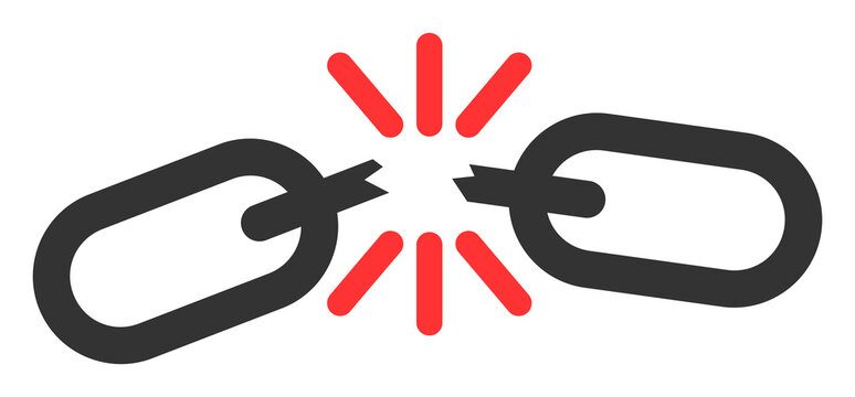Chain fail vector illustration. Flat illustration iconic design of chain fail, isolated on a white background.