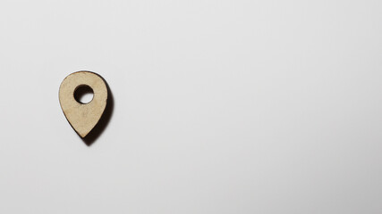 Icon, geolocation emblem, location and place of arrival, destination, goal