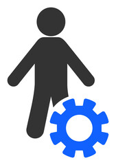 Man settings vector illustration. Flat illustration iconic design of man settings, isolated on a white background.