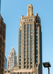 View of the Historic Carbide and Carbon Building, located in Michigan Avenue in Chicago downtown,...