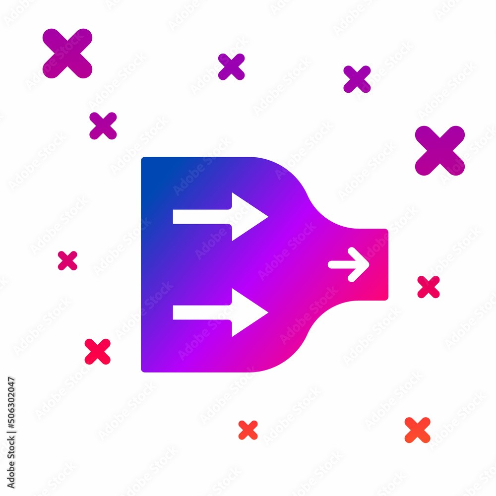 Poster color arrow icon isolated on white background. direction arrowhead symbol. navigation pointer sign. 