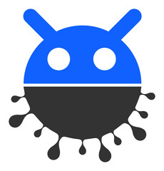 Virus bot vector illustration. Flat illustration iconic design of virus bot, isolated on a white background.