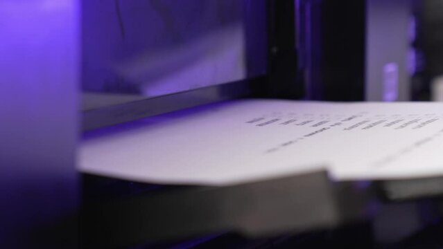 the process of printing text to a printer. appliances for home and office.
