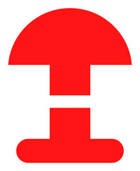 Alarm button vector illustration. Flat illustration iconic design of alarm button, isolated on a white background.