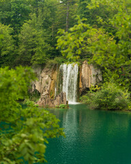 Fototapeta na wymiar View of Plitvice lakes in Croatia 