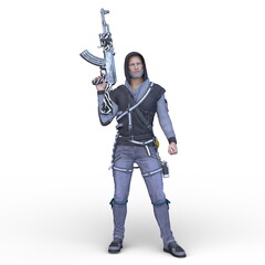 Naklejka premium 戦士