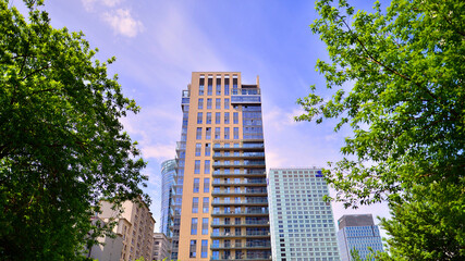 modern office building with sky