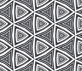 Mosaic seamless pattern. Black symmetrical