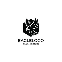 Eagle flying on dark background. Eagle Logo Template