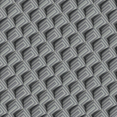 Geometric background of many rectangles covered with gray striped texture. 3d rendering digital illustration