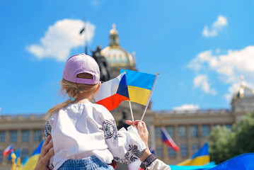 Prague, Czech Republic. An action in support of Ukraine and gratitude to the Czech Republic for...
