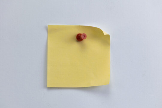 Sheet of paper pinned to white blank