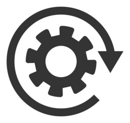 Rotate gear vector illustration. Flat illustration iconic design of rotate gear, isolated on a white background.