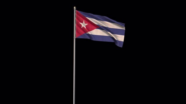 Cuba flag, 4k video background is transparent
