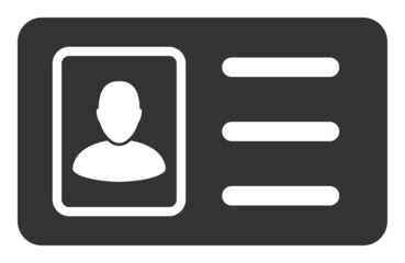 Photo ID vector illustration. Flat illustration iconic design of photo ID, isolated on a white background.