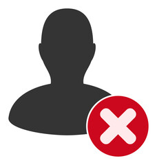 Remove user vector illustration. Flat illustration iconic design of remove user, isolated on a white background.