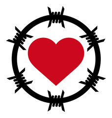 Love jail vector illustration. Flat illustration iconic design of love jail, isolated on a white background.