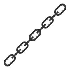 Chain vector illustration. Flat illustration iconic design of chain, isolated on a white background.