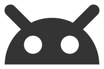 Robot head vector illustration. Flat illustration iconic design of robot head, isolated on a white background.