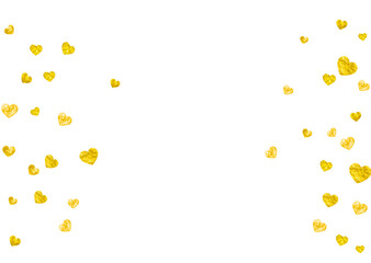 St Valentine Day Offer. Handdrawn Concept For Girl. Graphic Frame. Golden Happy Illustration. Grunge Border For Woman. Gold Random Sparkle. Yellow St Valentine Day Offer.