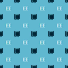 Set Shopping list and Barcode on seamless pattern. Vector