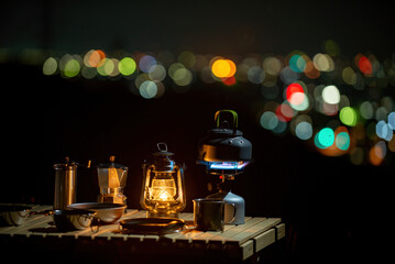 夜景とランタン