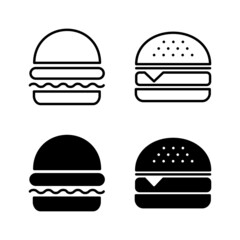 Burger icons vector. burger sign and symbol. hamburger