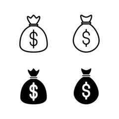 Money icons vector. Money sign and symbol