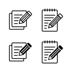 Note icons vector. notepad sign and symbol